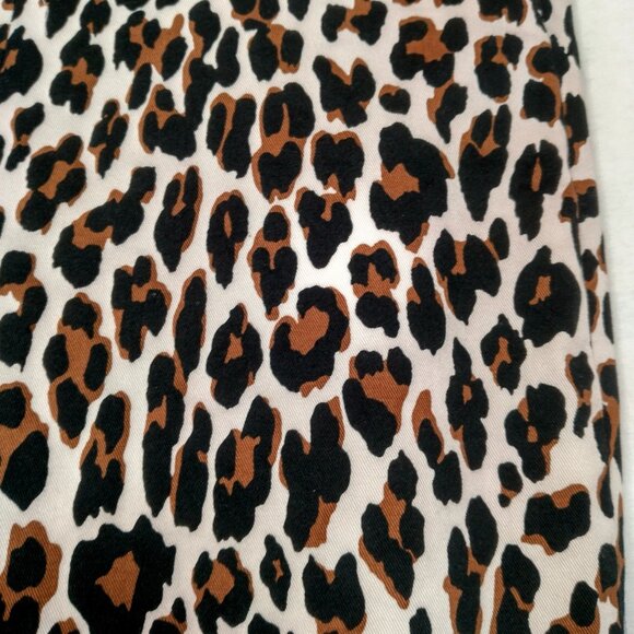 J Crew Remi Pants Women Size 6 Leopard Print Stretch Twill Zip Up Cat Print - Picture 9 of 15